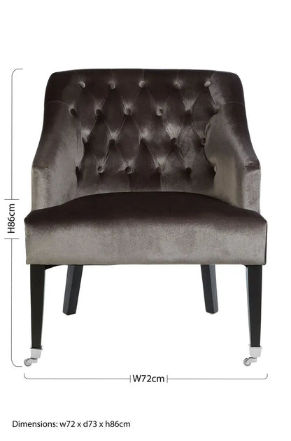 Grey Velvet Chair | Darwin