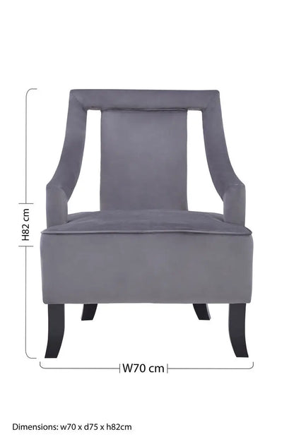 Grey Velvet Chair | Faye