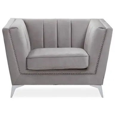 Grey Velvet Chair | Hansa