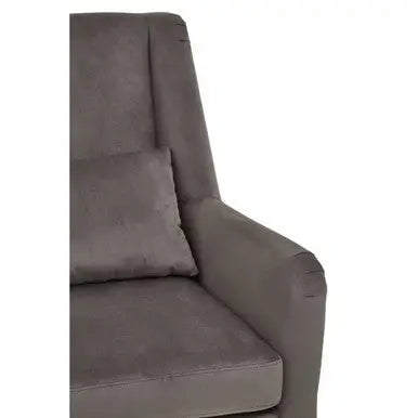 Grey Velvet Chair with Gold Finish Legs | Doucet