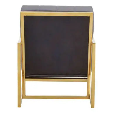 Grey Velvet Chair with Gold Frame | Hana