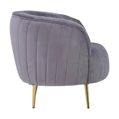 Grey Velvet Chair with Gold Legs | Florina