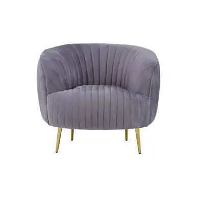 Grey Velvet Chair with Gold Legs | Florina