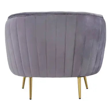 Grey Velvet Chair with Gold Legs | Florina