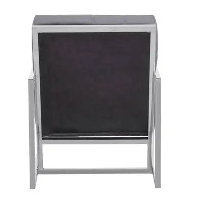 Grey Velvet Chair with Stainless Steel Frame | Hana