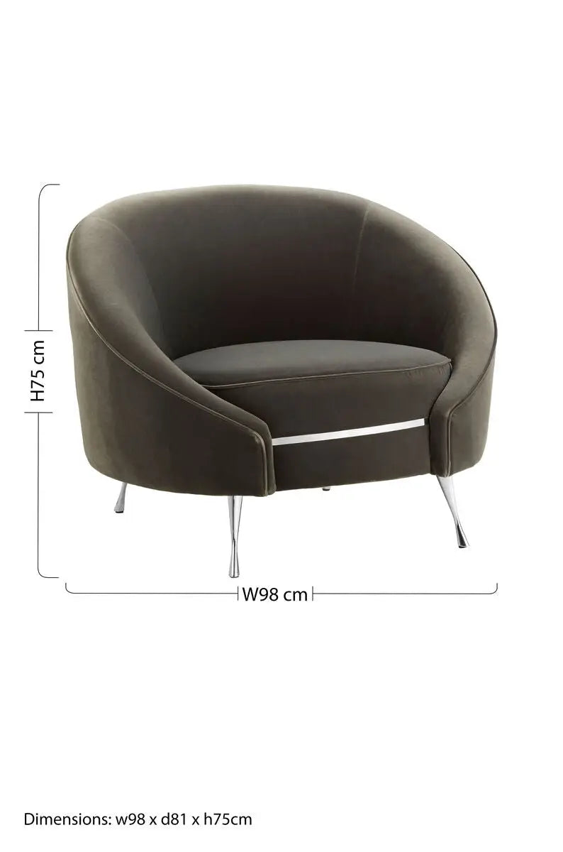 Grey Velvet Cocoon Chair | Manhattan