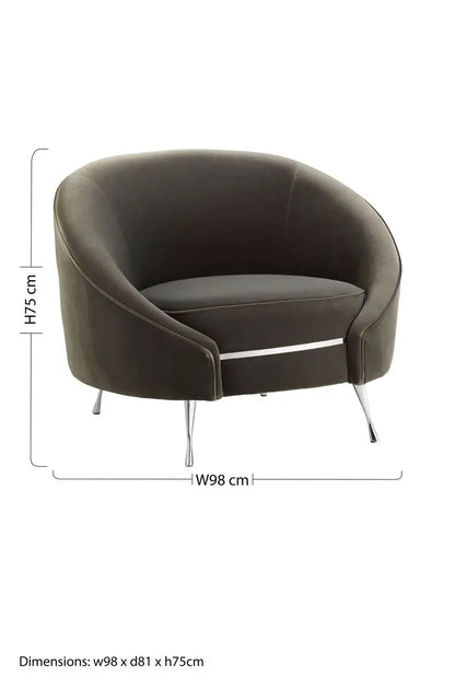 Grey Velvet Cocoon Chair | Manhattan