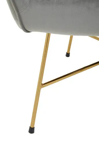 Grey Velvet Curved Accent Chair | Stockholm