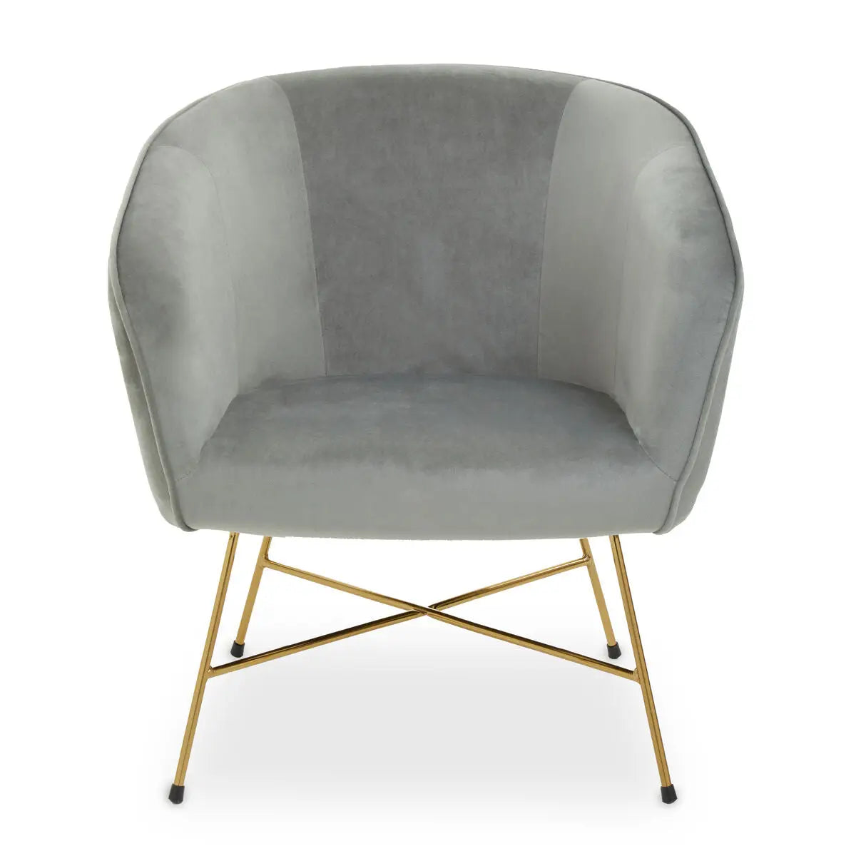 Grey Velvet Curved Accent Chair | Stockholm