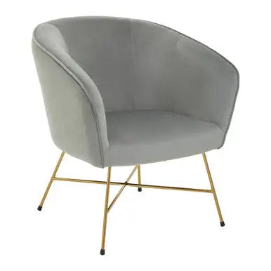 Grey Velvet Curved Accent Chair | Stockholm