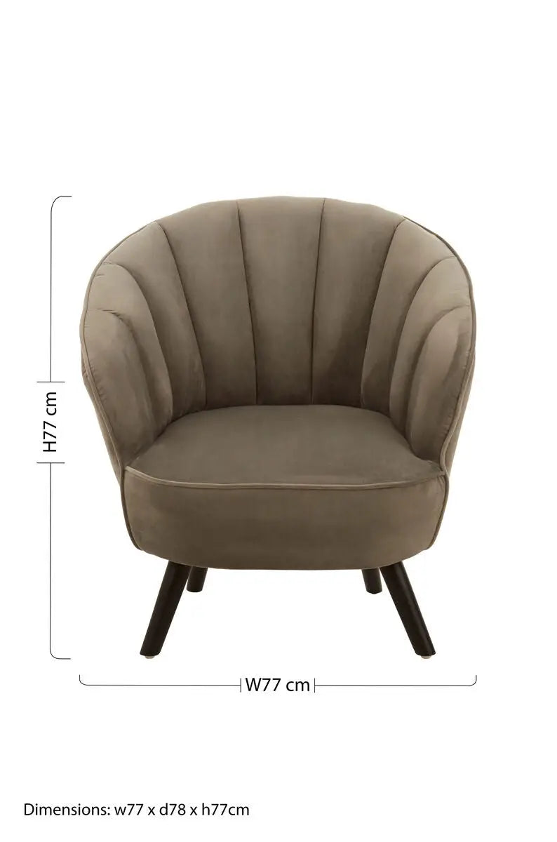 Grey Velvet Curved Chair | Regents Park