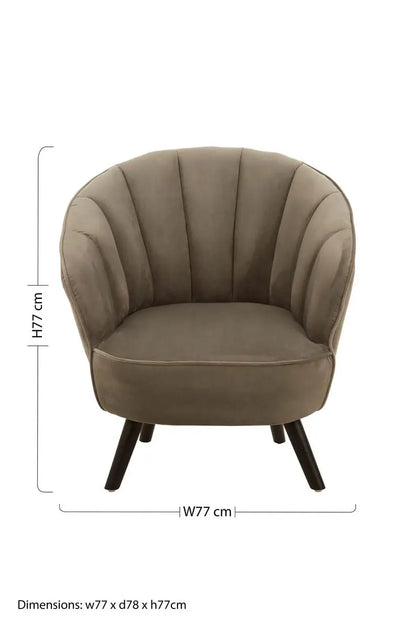 Grey Velvet Curved Chair | Regents Park