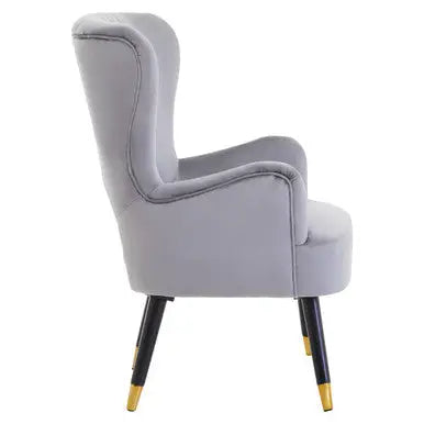 Grey Velvet Cut Out Back Chair | Loretta