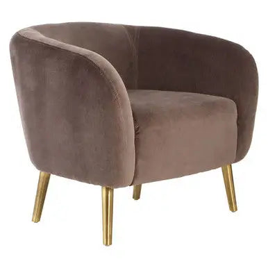 Grey Velvet Round Armchair | Louxor