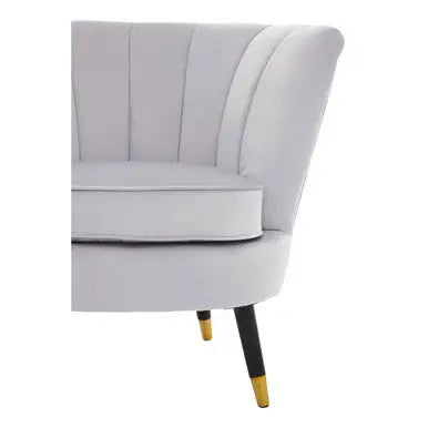 Grey Velvet Shell Accent Chair | Loretta
