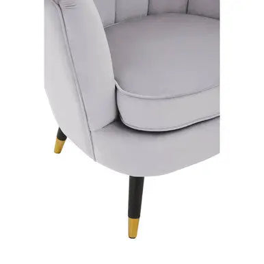 Grey Velvet Shell Accent Chair | Loretta