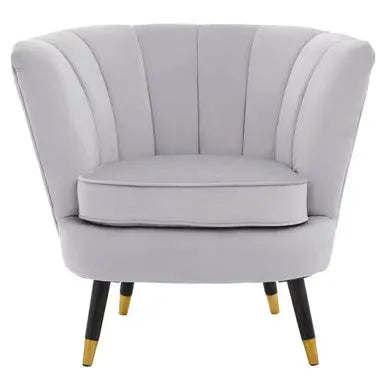 Grey Velvet Shell Accent Chair | Loretta