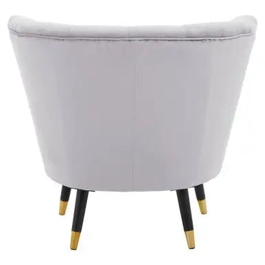 Grey Velvet Shell Accent Chair | Loretta