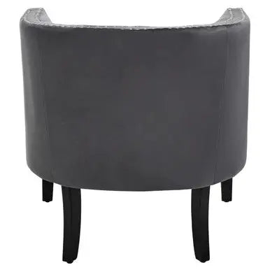 Grey Velvet Studded Chair | Larissa
