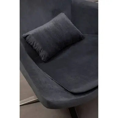 Grey Velvet Swivel Lounge Chair | Kalo
