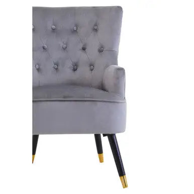 Grey Velvet Tufted Chair | Loretta