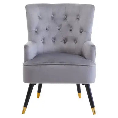 Grey Velvet Tufted Chair | Loretta