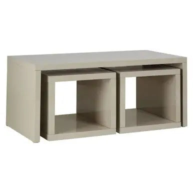 Grey Wood Coffee Table with 2 Under Tables, Madrid