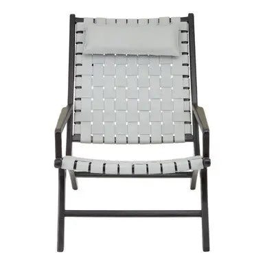 Grey Woven Leather Strap Chair | Kendari