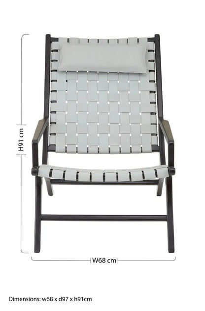 Grey Woven Leather Strap Chair | Kendari
