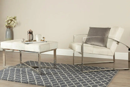 Hairon Leather Chair with Steel Legs | Kensington Townhouse