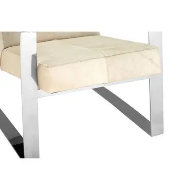 Hairon Leather Chair with Steel Legs | Kensington Townhouse