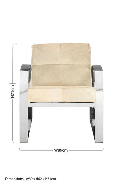 Hairon Leather Chair with Steel Legs | Kensington Townhouse