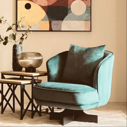 Hale Azure Velvet Swivel Chair