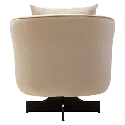 Hale Cream Velvet Swivel Chair with Cushion