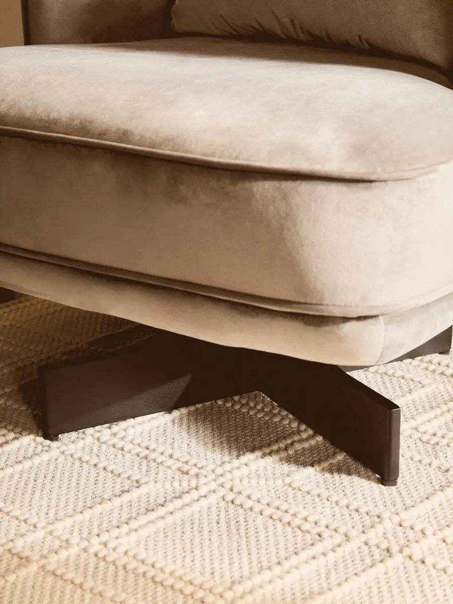 Hale Grey Velvet Swivel Chair with Cushion
