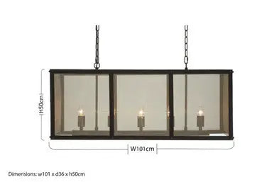 Hampstead Black Finish Wide Pendant Light With Hints of Gold