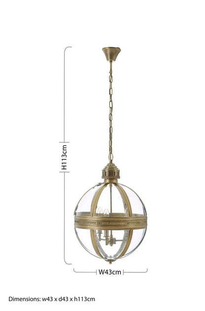 Hampstead Brass Finish Orb Pendant Light