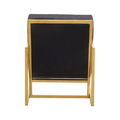 Hana Black Velvet Chair With Gold Frame