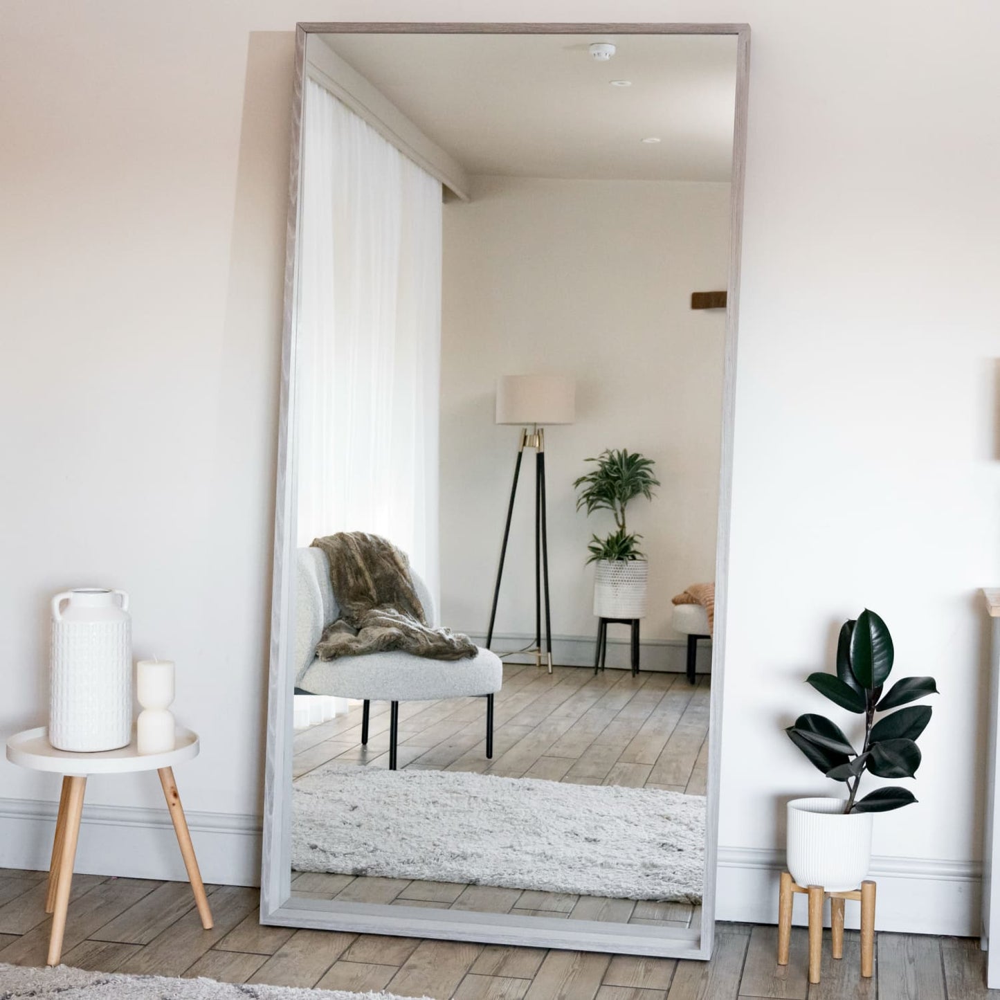 Hanaka - Full Length Grey Oak Rectangle Mirror - 200cm x 100cm