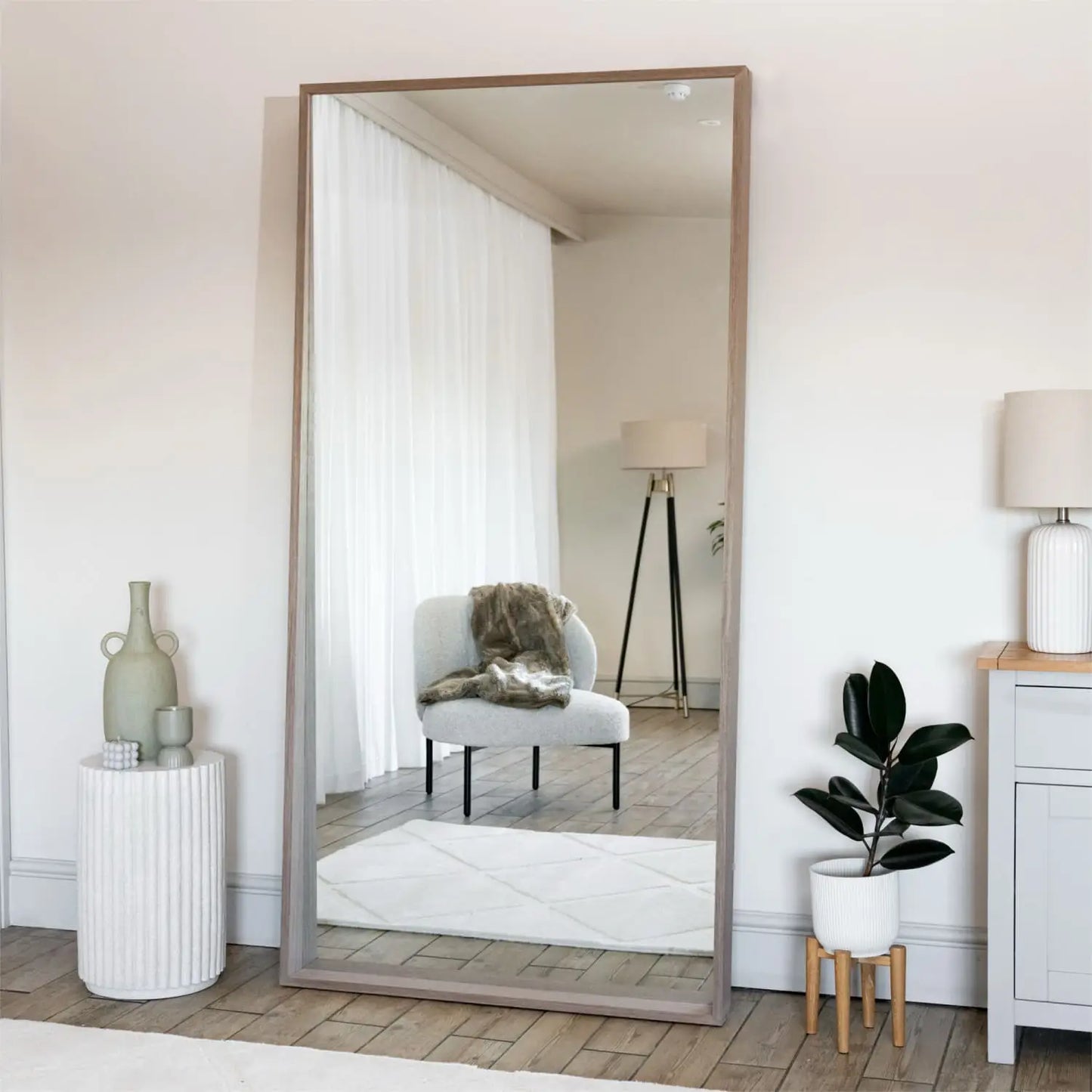 Hanaka - Full Length Walnut Wood Rectangle Mirror - 200cm x 100cm