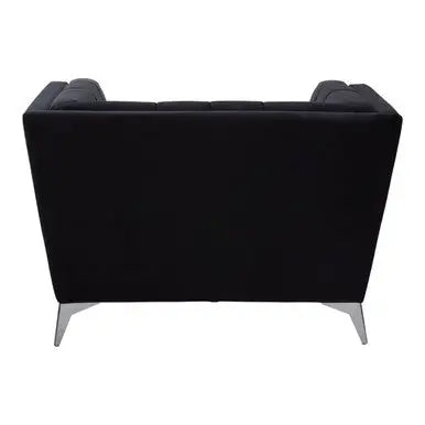 Hansa Black Velvet Chair with Chrome Metal Legs