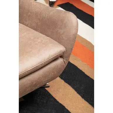 Harold Brown Leather Effect Button Tufted Swivel Chair