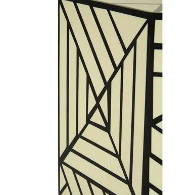 Hassa Ivory and Black Octagonal Stool and Side Table