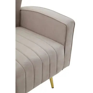 Hayley Mink Velvet Armchair with Gold Finish Legs