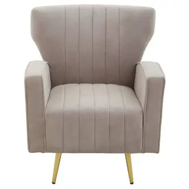 Hayley Mink Velvet Armchair with Gold Finish Legs
