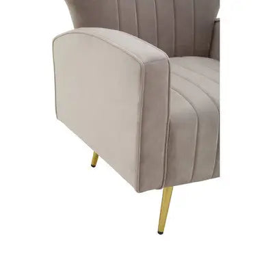 Hayley Mink Velvet Armchair with Gold Finish Legs