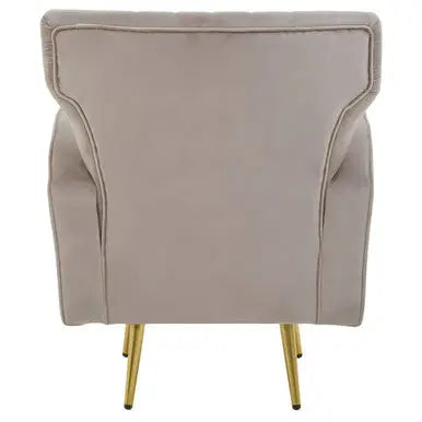 Hayley Mink Velvet Armchair with Gold Finish Legs