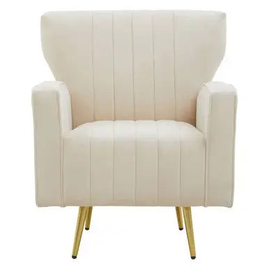 Hayley Natural Velvet Armchair