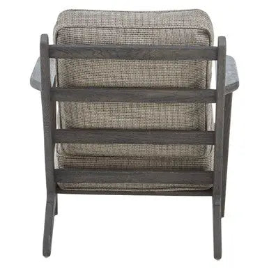 Hector Grey Tweed Armchair with Black Oak Wood Frame