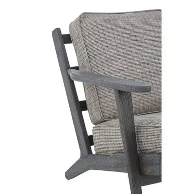 Hector Grey Tweed Armchair with Black Oak Wood Frame